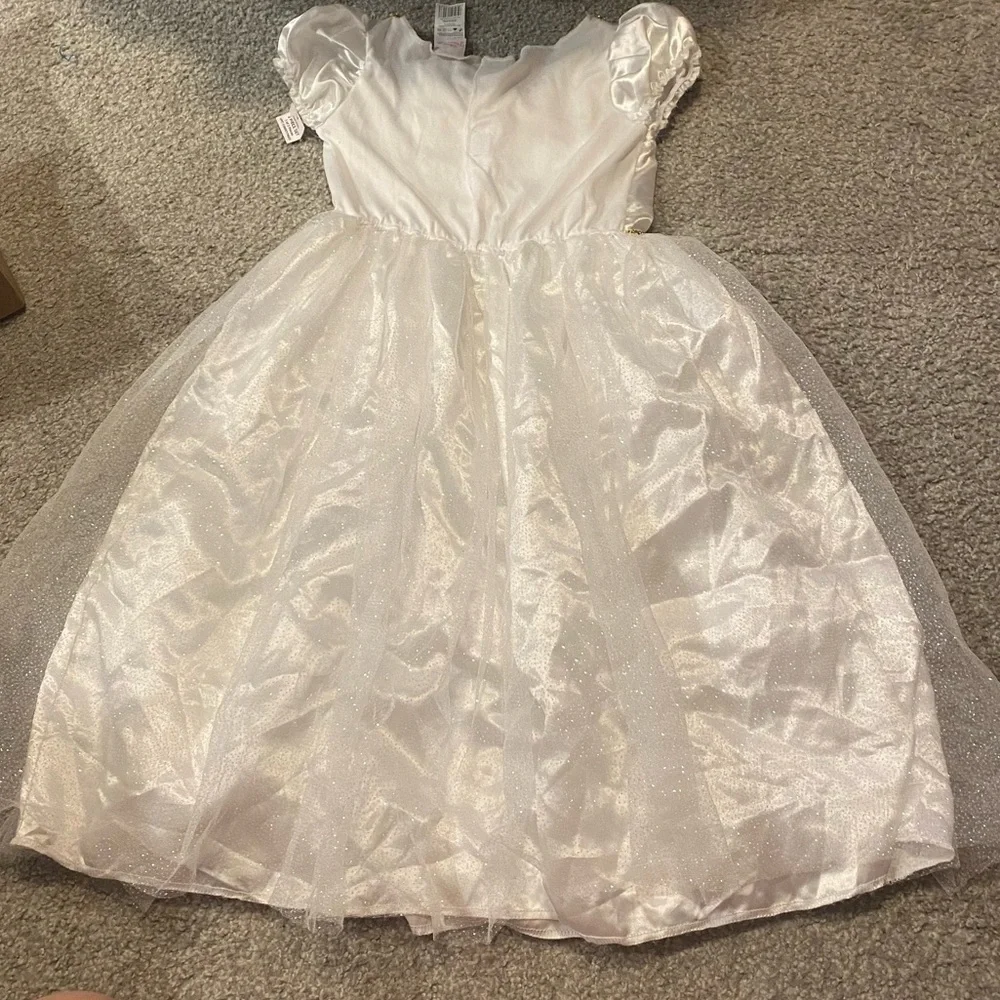 Disney Rapunzel Wedding Dress NEW Medium 8-10 White Gold Tulle Play Bride